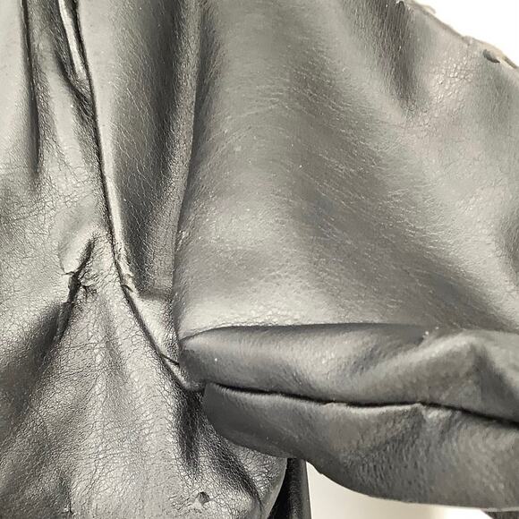 Bardot Junior Size 7-8 Black Chloe Faux Leather Ruffle Jacket Zip Front N1-18 - Picture 10 of 14